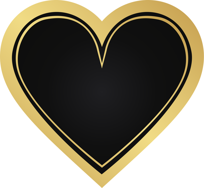 Black Gold Badge, Gold Heart Badge